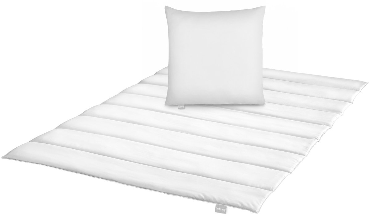 liebling 135 x 200 cm dekbedset met kussen | medium all-year dekbed | incl. 1x dekbed en 1x kussen (80 x 80 cm) | doorgestikt dekbed van 100% microvezel | Made in EU | wasbaar op 40 graden | wit
