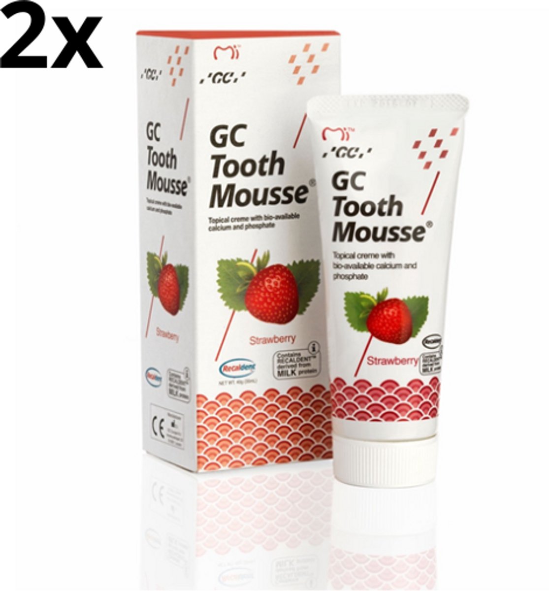 GC Tooth Mousse Strawberry - 2 stuks - Voordeelverpakking