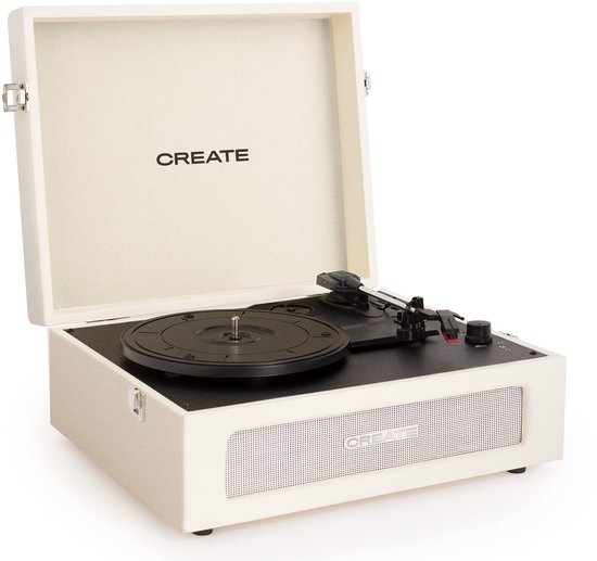 CREATE - Platenspeler Retro - Bluetooth, USB, SD, MicroSD en Mp3-recorder/speler - Wit - RECORD PLAYER RETRO — afbeelding 4