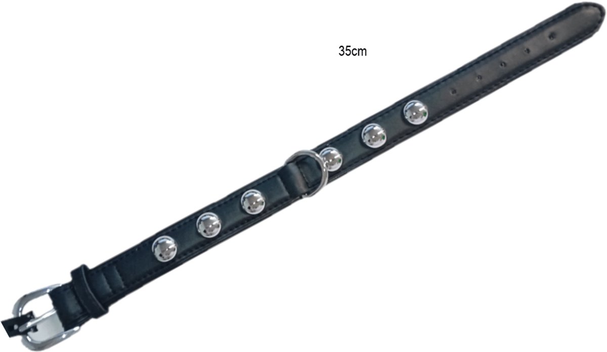 Pettarazzi - Artileather - Chique halsband - Zwart/Zilver - 50cmx30mm