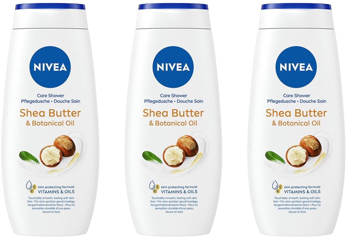 Nivea Douchegel Shea Butter & Botanical Oil - Voordeelverpakking 3 x 250 ml