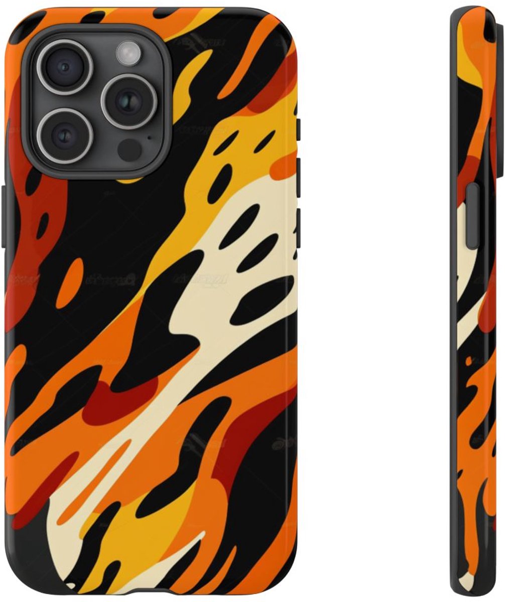 Abstract Dierenprint Patroon – Telefoonhoesje Geschikt voor iPhone 15 Pro Max