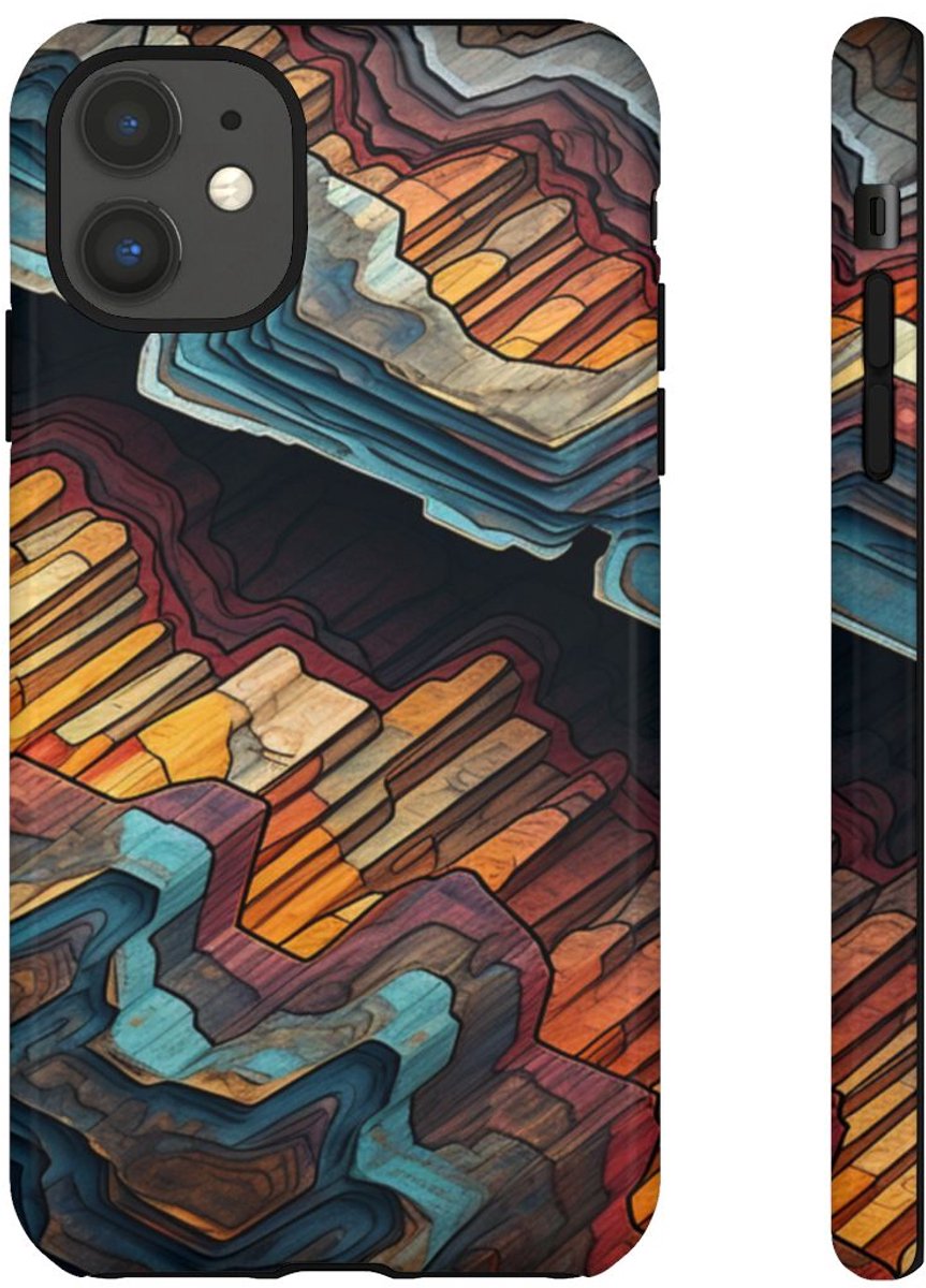 Gelaagd Abstract Geodepatroon – Telefoonhoesje Geschikt voor iPhone 11