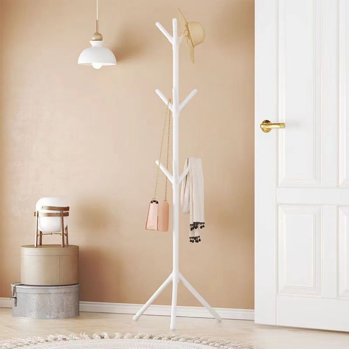Kapstok - Kapstok staand - Kapstok Modern - Zwart - 9 Haken - Kunststof - Anti Slip