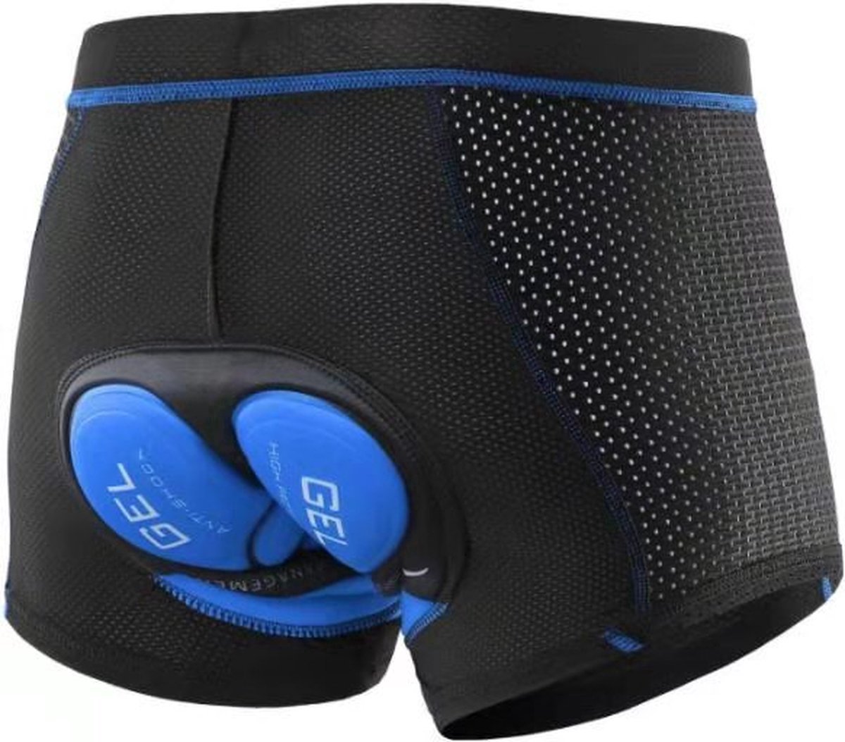 Mountainbike Onderbroek Heren – Fiets Ondergoed met Zeem & 5D Gel Pad – Shockproof MTB Sportbroek – Ademend Mesh – Zwart/Blauw S
