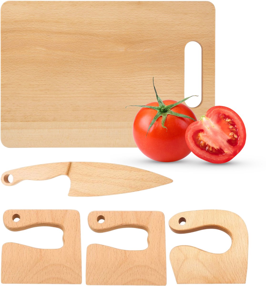 Houten Kindermessenset - 5-delig - Kinder - Messen - Kindermessen - Mes kind - Kindermes