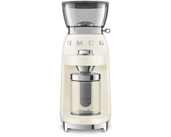 SMEG CGF03CREU Elektrische Koffiemolen - Koffiebonenmaler - 30 Maalstanden - RVS Kegelmaalwerk - Voor Espresso, Filterkoffie & French Press - 240g Bonenreservoir - '50s Style - Crème