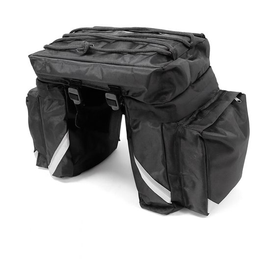 Waterdichte Motorfiets Zadeltas – 50L Bagage Tas met Reflecterende Strepen - Ruime Boven- en Zijtassen met Rits – Sidemount Opbergtas