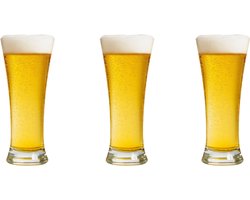 Professionele Bierglazen - (3 Stuks) - 320ml - Bierglas - Bier - Glas - 32cl/0.32L - Pils - Glazen set - Hoogwaardige Kwaliteit - Vaasje - Speciaal Bier - Weizen