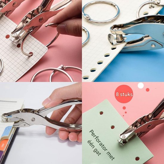 Perforator, 4-gaats verstelbare perforator Ontgrendelingsgereedschap Handmatige perforator Verstelbare gatafstand met schaal voor thuiskantoor School