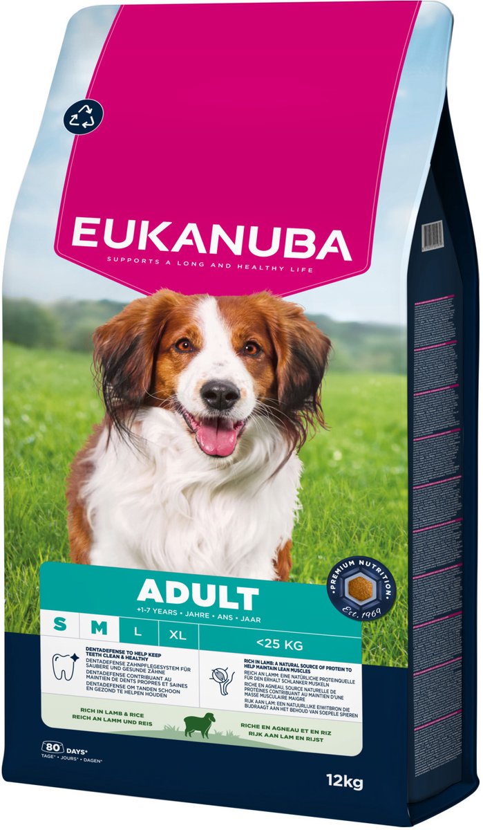 Eukanuba Adult Small Medium met lam en rijst hondenvoer 2 x 12 kg