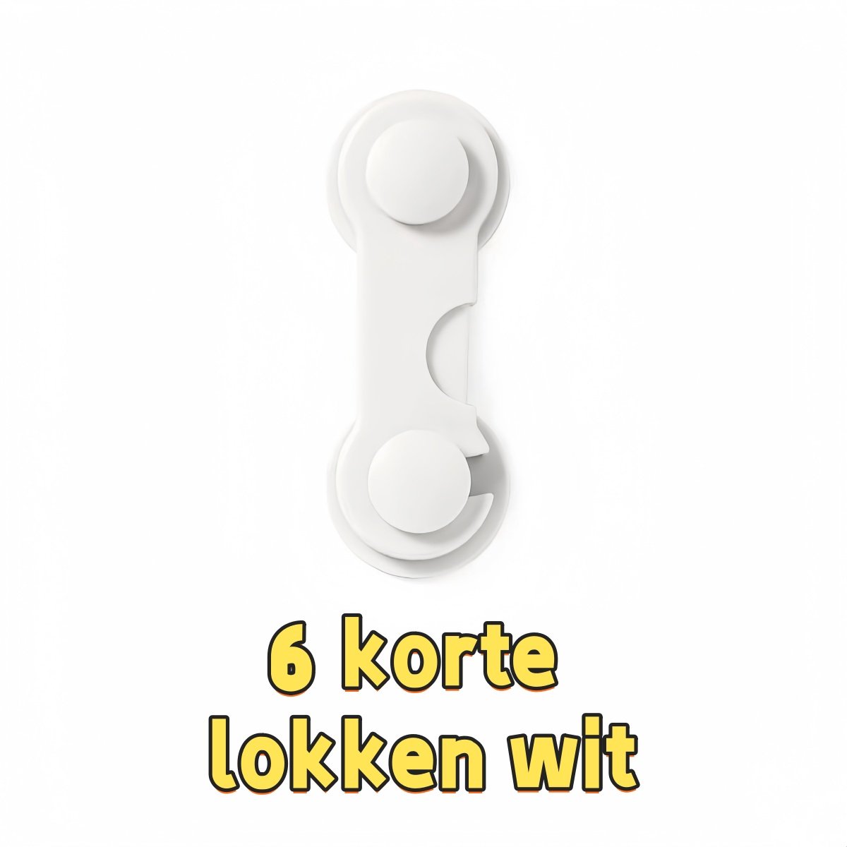 Image of 6 - Slot - Geschikt voor huisbeveiligingssloten - Anti-opening en anti-knelbeveiliging - Milieuvriendelijk - Duurzaam - Meubelvriendelijk - Kort slot - Wit