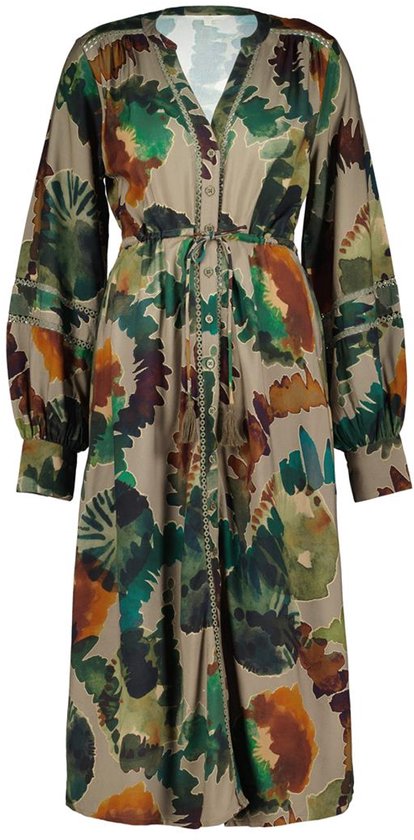 DIDI Dames Dress Izzy Taupe Bengala print maat 48