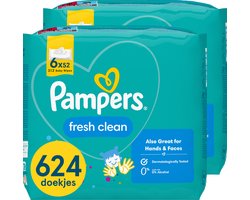 Pampers Fresh Clean - Billendoekjes - Schoon Van Top Tot Teen - 12 Verpakkingen van 52 Doekjes = 624 doekjes