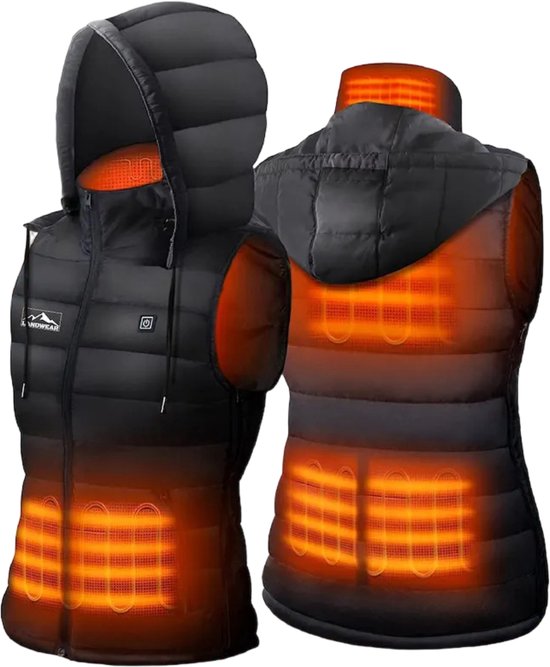 Vivva - Gilet chauffant USB - Gilet chauffant électrique 4 zones de chauffage - Zwart M - LANDWEAR