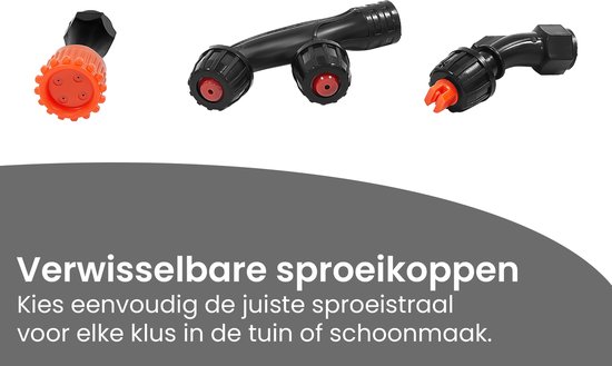 Elektrische Drukspuit 16 liter - Batterij Rugspuit met Automatische Pomp 3.1L/min - RVS Telescopische Lans - Sproeikoppen - Oplaadbare 12V Accu - Tuinspuit - Onkruidspuit - Plantenbesproeier — afbeelding 3