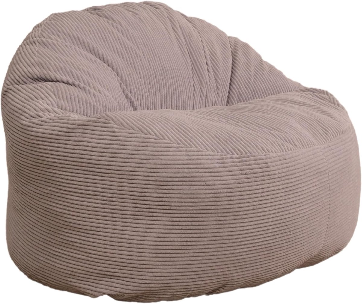 Zitzak van ribstof - Elegant, Comfortabel en Ondersteunend voor Volwassenen en Kinderen - XXL (100 cm, Lichtgrijs)