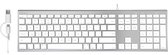 Macally UCACEKEYA2 Super dun bedraad USB toetsenbord voor Mac, Windows PC, iPad en Android tablet - Witte toetsen/Zilverkleurig - US Engels (QWERTY) layout