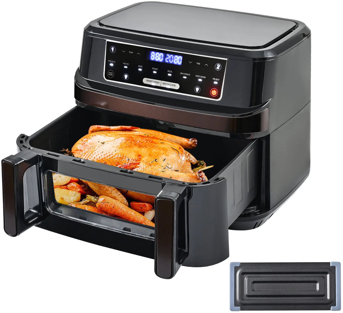Studio Lyma Airfryer XXL - 12 liter - Instelbaar één of twee kookvakken - Dual zone technologie - 8 programma's - Met verlichting