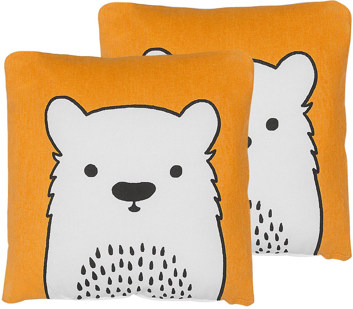 Beliani WARANASI - Sierkussen set van 2 - Oranje - 45 x 45 cm - Katoen