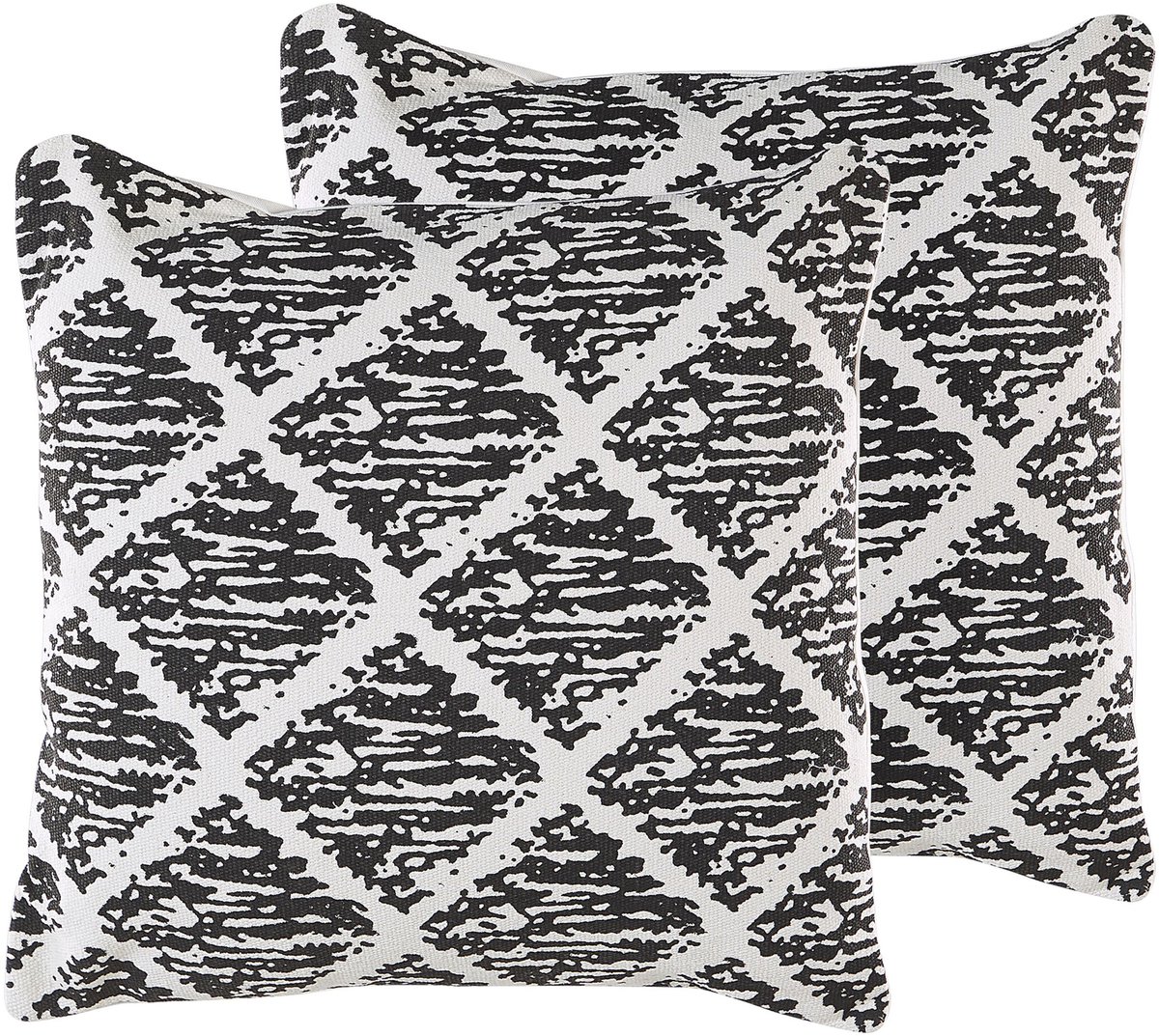 Beliani HAZRO - Sierkussen set van 2 - Crème - 45 x 45 cm - Katoen Zwart