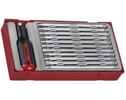 Set Lange bitsen + handvat TT1 tray PZ- TX- HEX- PH 12 delig Teng Tools