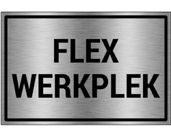 Flexwerkplek bord - brushed aluminium materiaal - 18 x 12 cm