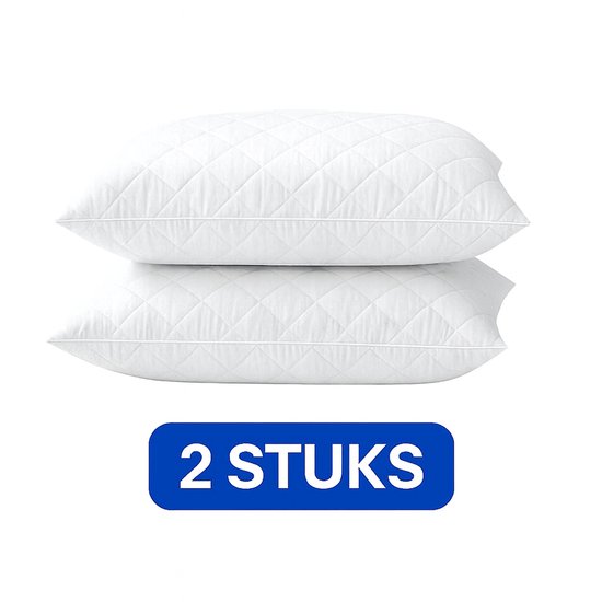 Kussenbeschermer 60x70 cm – Set van 2 – Licht Gewatteerd & Ademend – Met Ritssluiting – Wasbaar op 40°C