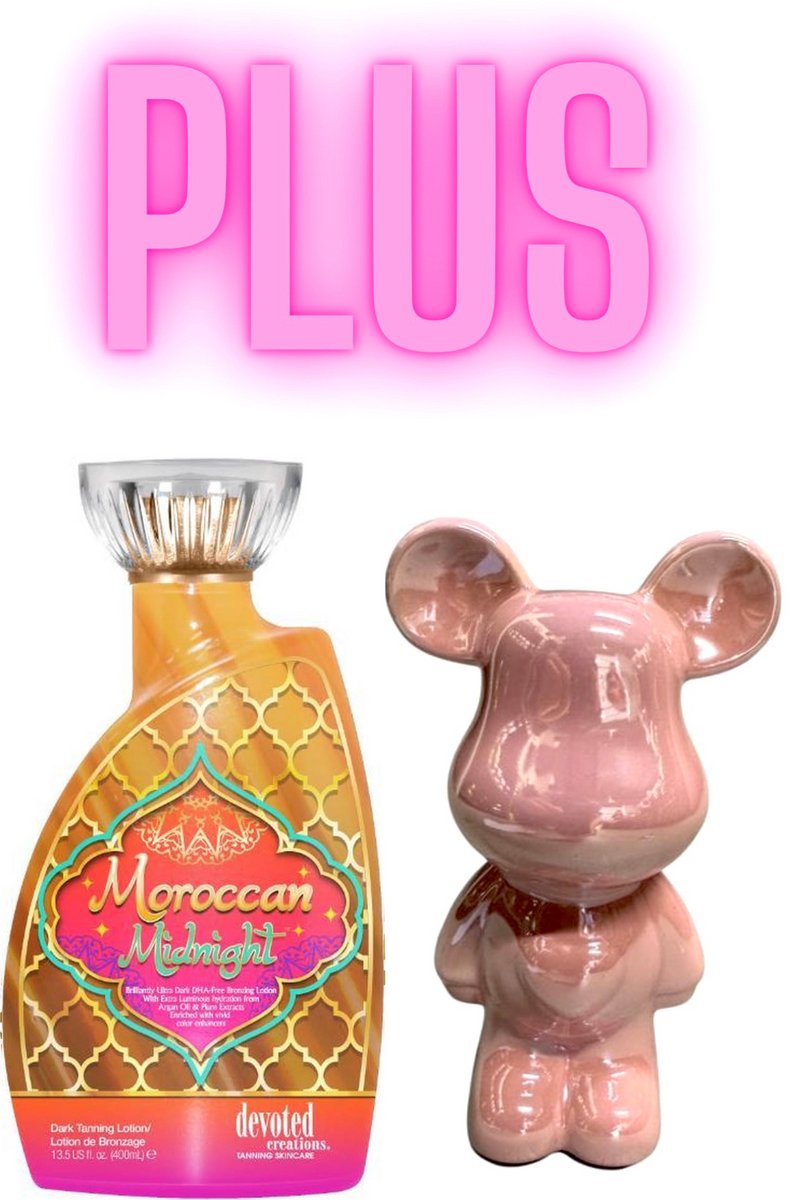 Devoted Creations Moroccan Midnight 400 ml PLUS Beeld Beer Roze 18 cm !