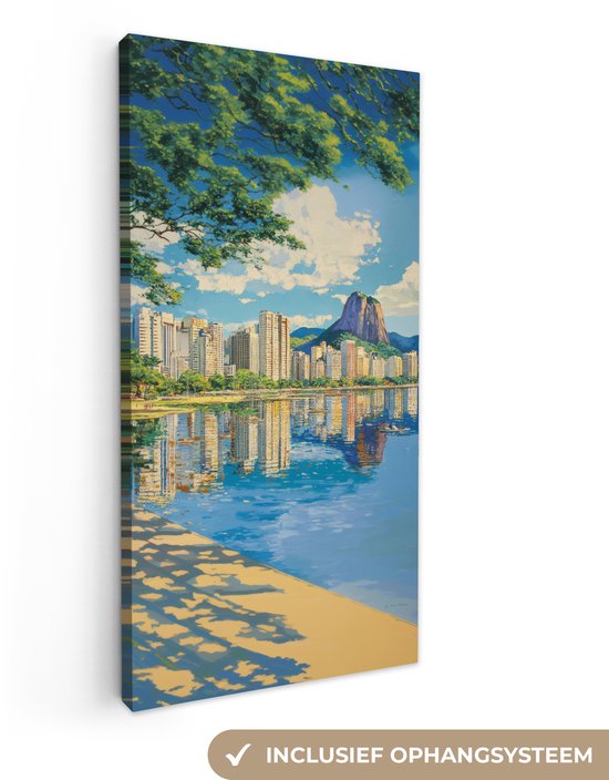 Peinture sur toile 40x80 cm - Décoration murale exclusive Berg - Bâtiments - Plage - Water - Décoration murale salon - Décoration chambre - Accessoires chambre - Peintures sur toile