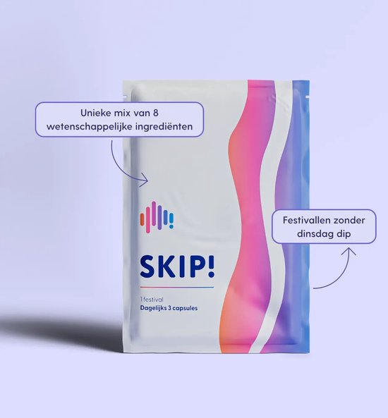 Foto: Skip 5 stuks festivals 1 festival supplement van nederland herstel na je festival boost je mood verminder vermoeidheid verhoog energie dinsdag dip