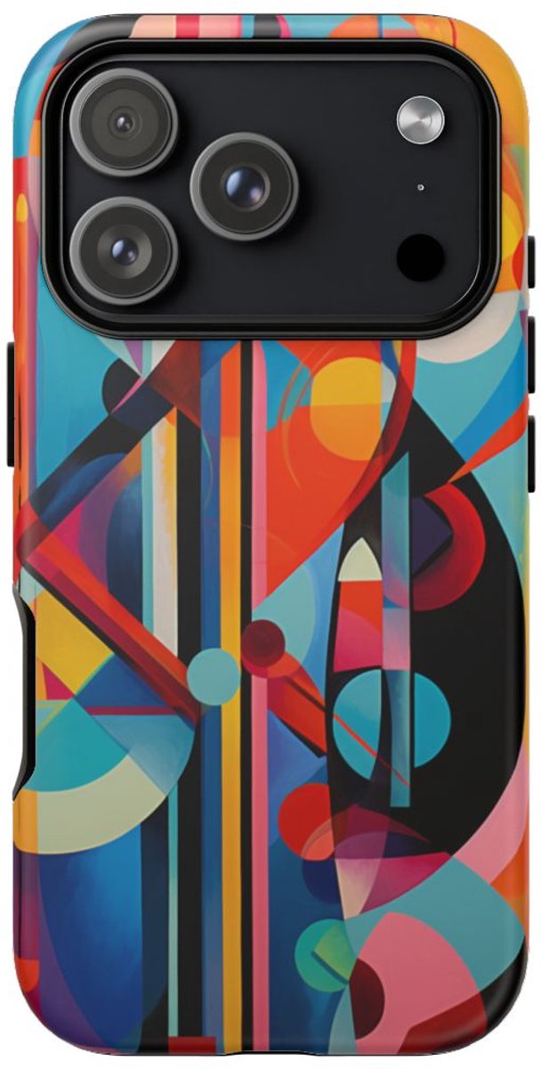 Abstracte Geometrische Kleurencombinatie – Telefoonhoesje Geschikt voor iPhone 17 Pro