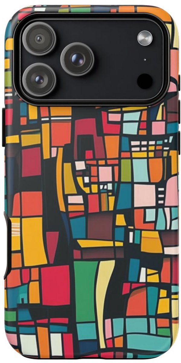 Kleurrijk Abstract Geometrisch Patroon – Telefoonhoesje Geschikt voor iPhone 17 Pro Max