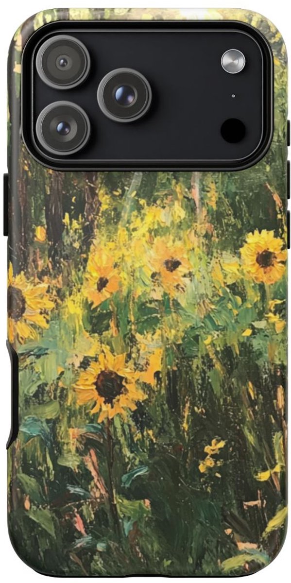 Zonnige Zonnebloemen in het Bos – Telefoonhoesje Geschikt voor iPhone 17 Pro Max