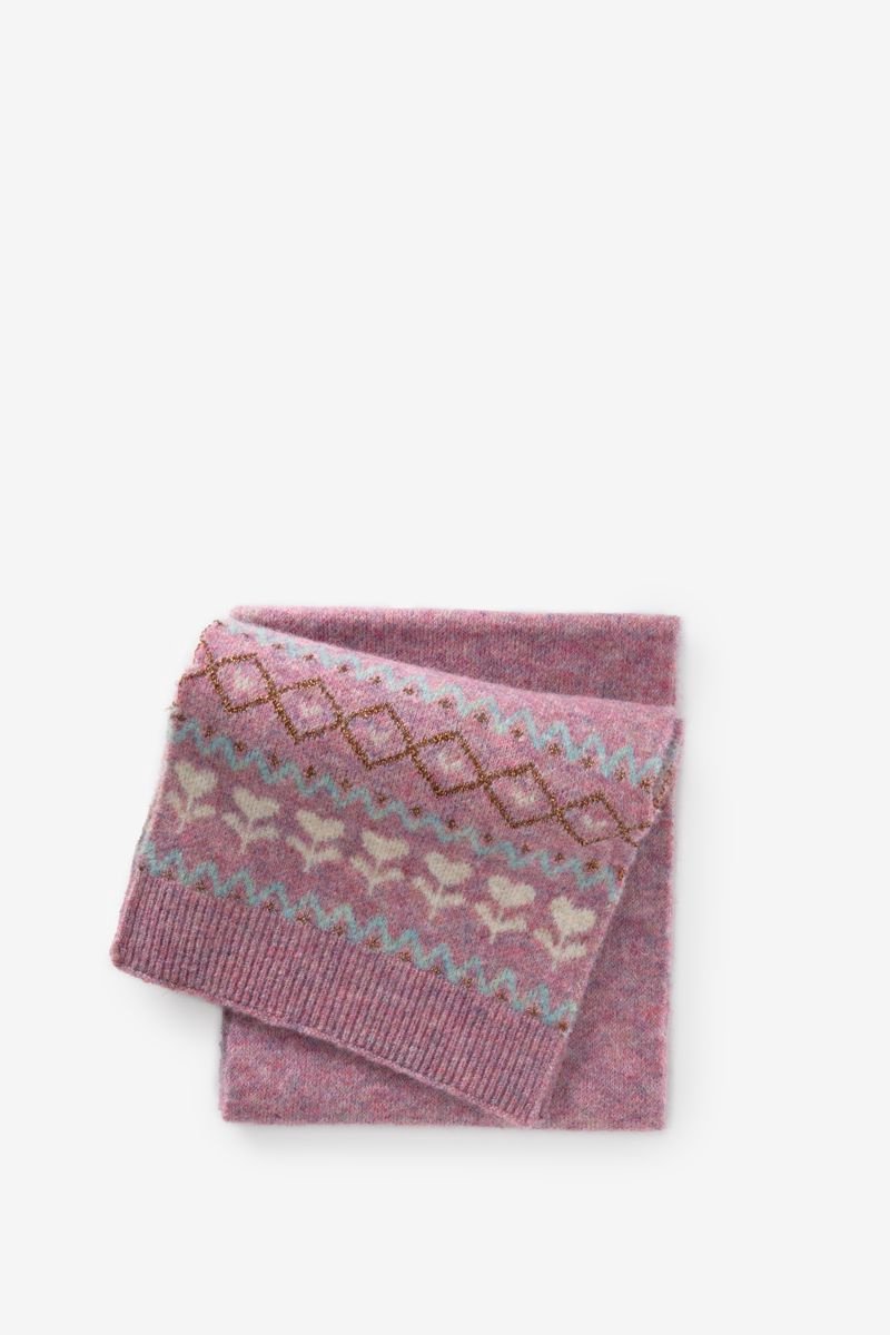 Sissy-Boy - Paarse jacquard sjaal met print