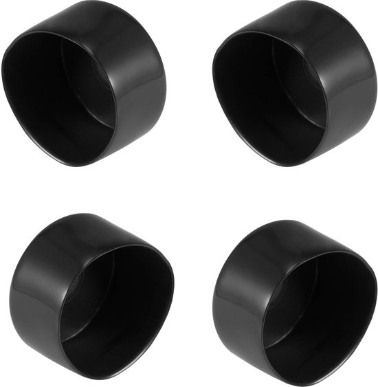 4pcs Rubber End Caps, 50mm ID Round Flexible Screw End Caps Wire Protectors, Black Vinyl Bolt Covers Rubber Covers for Screws, Tubes, Cables, Wires, etc