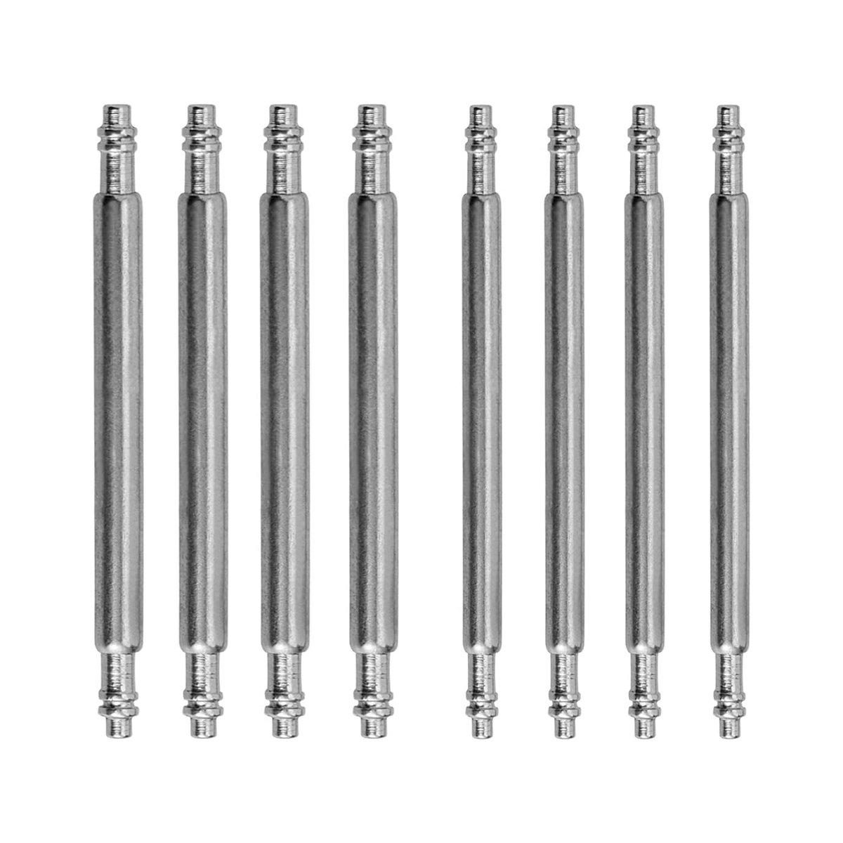 Trankielo - Veerpennen voor horlogebandjes van roestvrij staal - 15mm en 18mm - Zilverkleurig - Set van 8 stuks