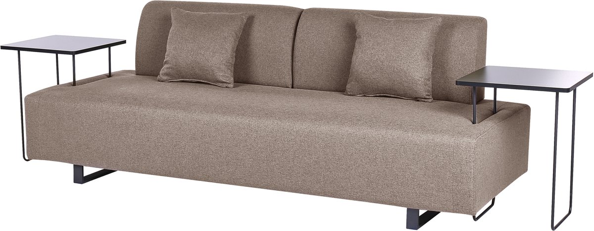 BELIANI SOKNA - Driezitsbank - Taupe - Polyester