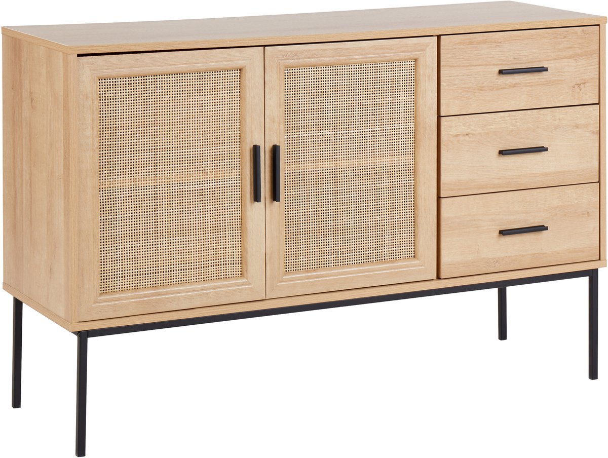 Beliani PASCO - Commode 3-lades - Lichte houtkleur - Rotan Bruin