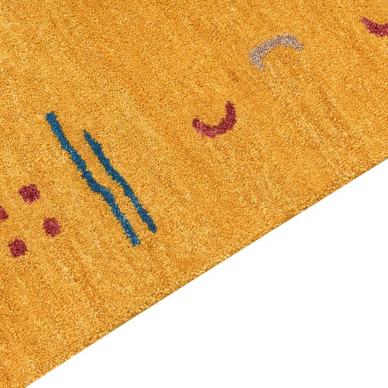 Beliani AKALAN - Tapis moderne - Jaune - Laine