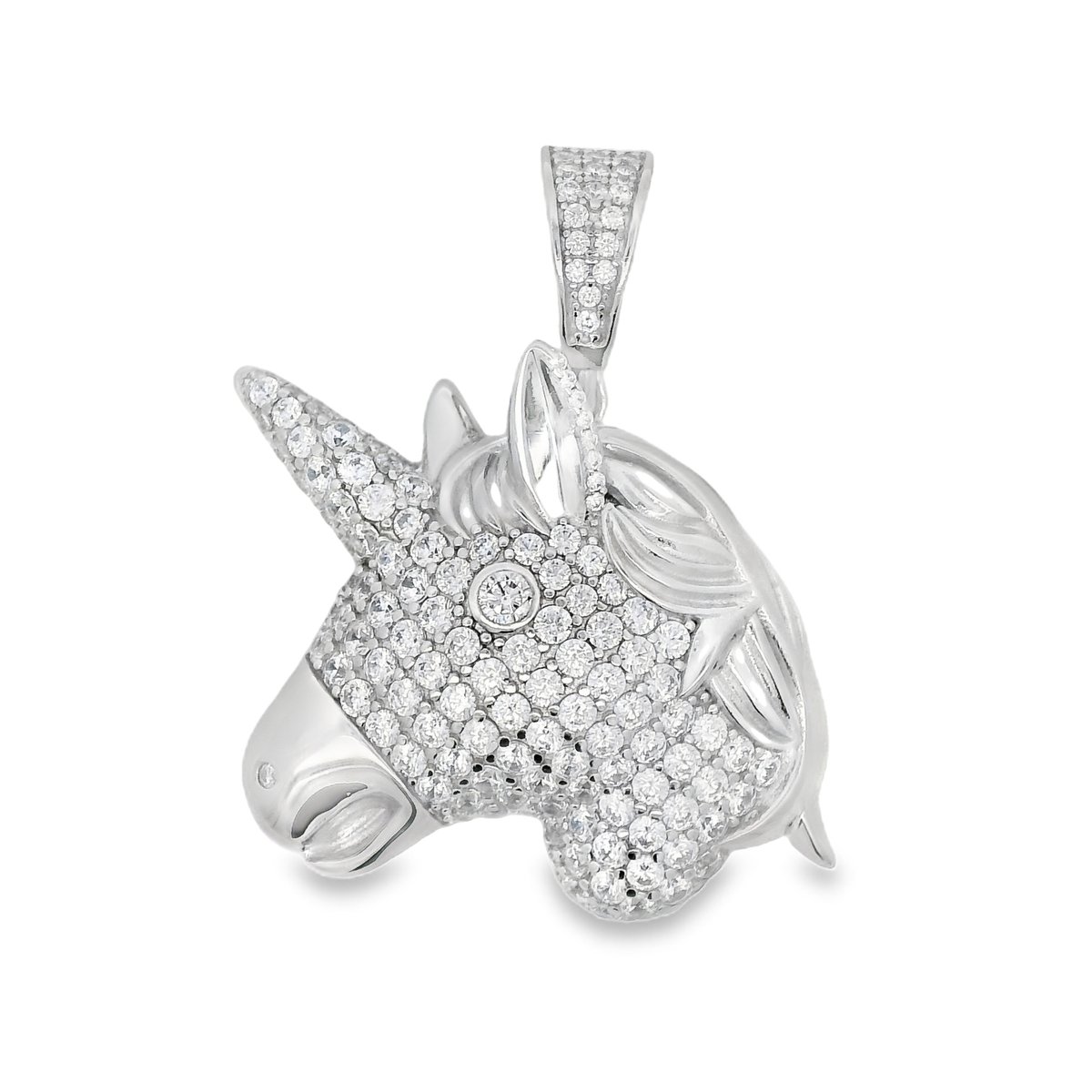 Juwelier Zwartevalk zilveren (gerhodineerd) unicorn hanger - 24.363