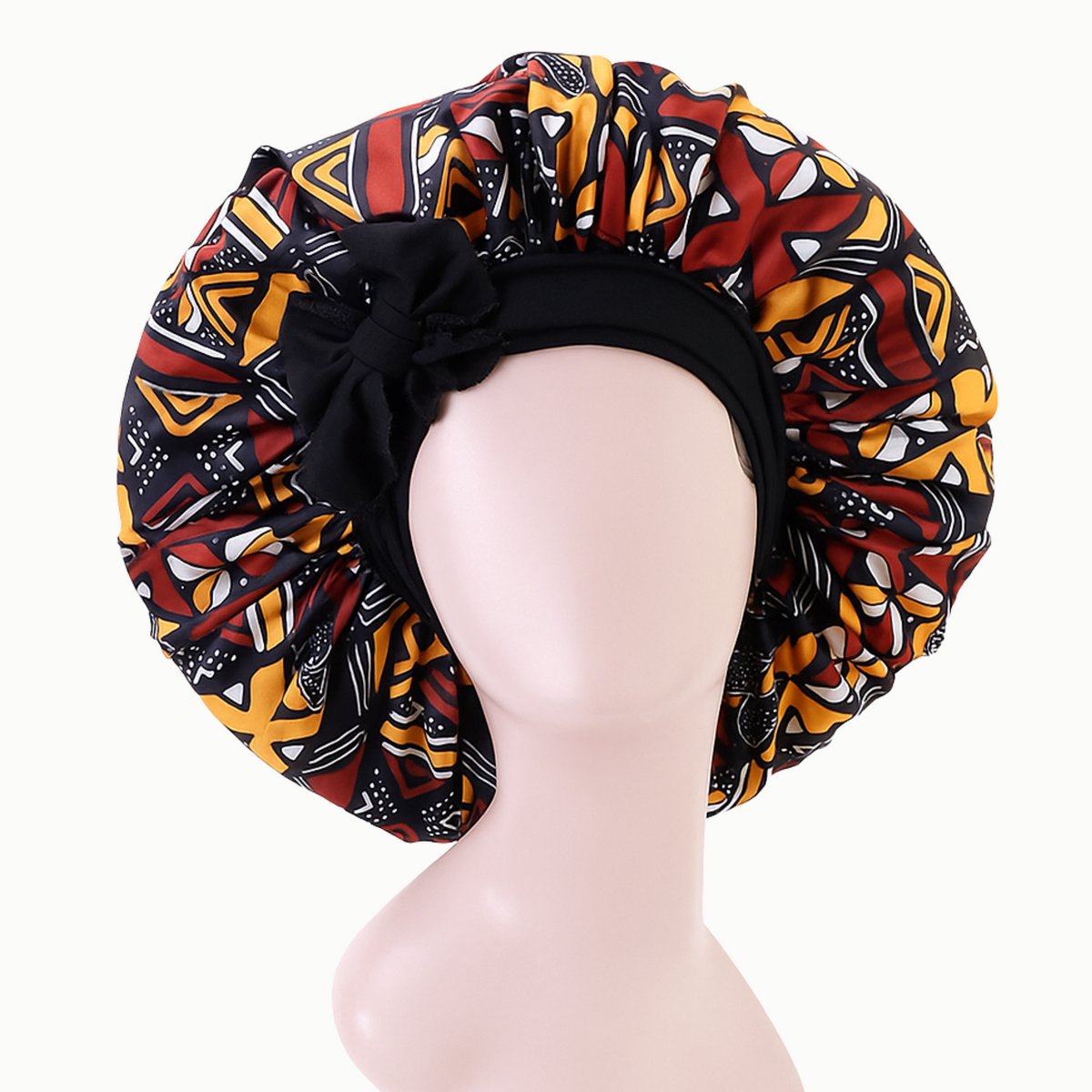 YUBBI Bonnet XL Slaapmuts - Elastische Hoofdband - Nachtmuts - Haarverzorging - Zwart