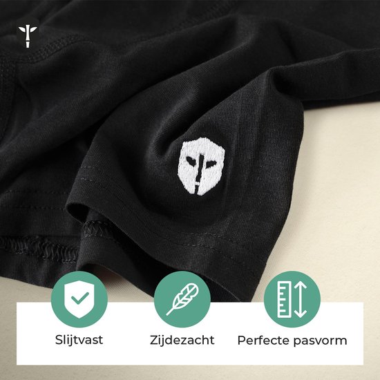 Zwarte boxershort met logo en icoontjes: slijtvast, zijdezacht, perfecte pasvorm.