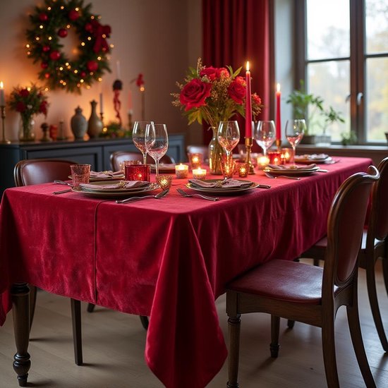 Nappe velours rouge 140 x 400 noël - festive