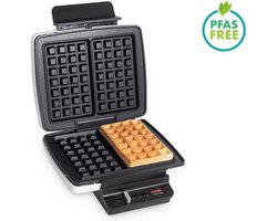 FRITEL Wafelijzer A201 – Wafelapparaat / Wafelbakijzer – 4×7 – 23x24cm – 1200W – Anti-aanbaklaag – Vaste platen – Wit – PFAS-vrij