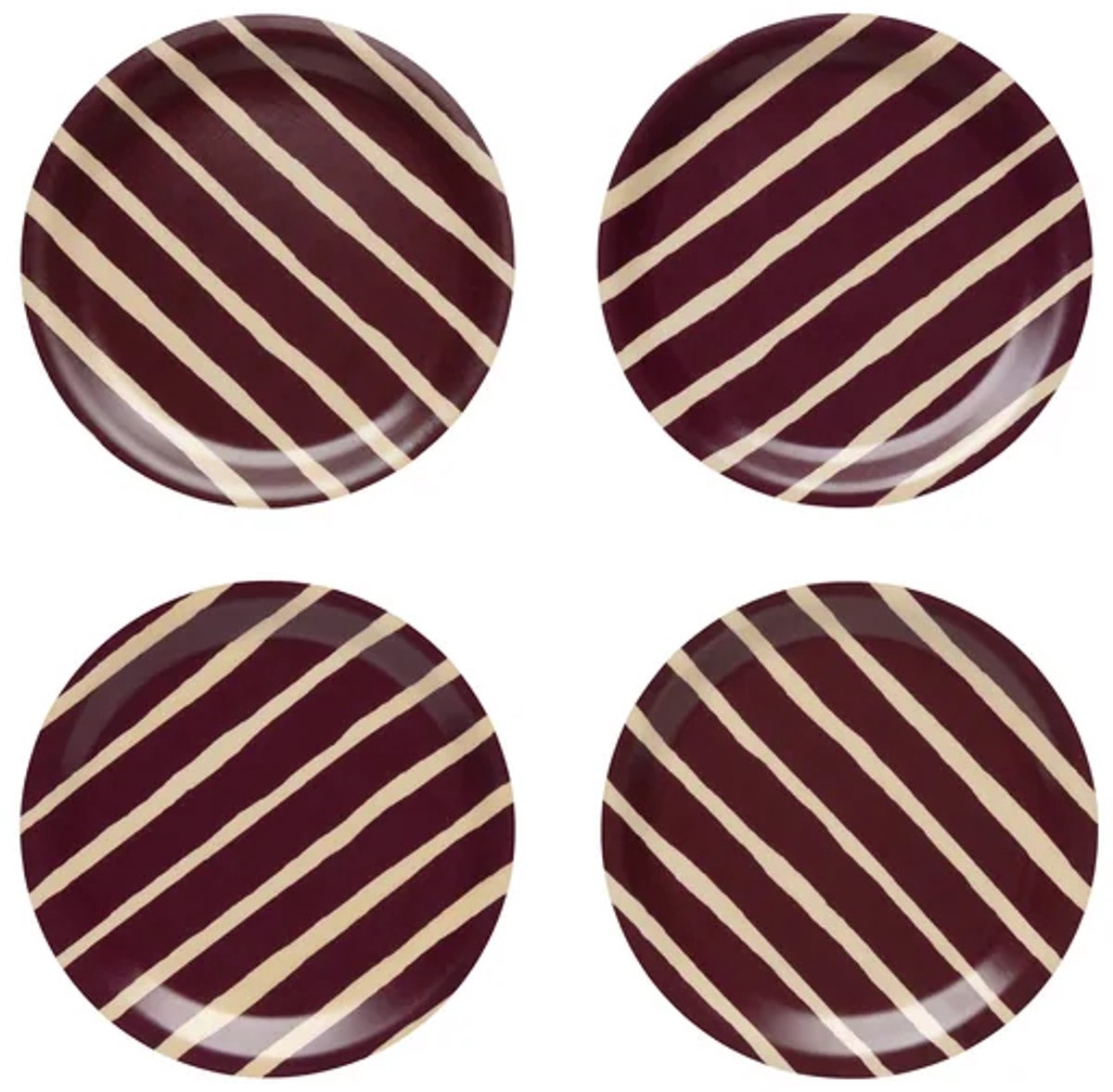 Marimekko Piccolo set van 4 glasonderzetter bordeaux