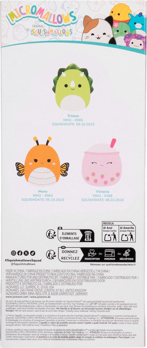MicroMallows by Squishmallows - 3 Pack Plush - (Mony, Tristan, Victoria) — afbeelding 2