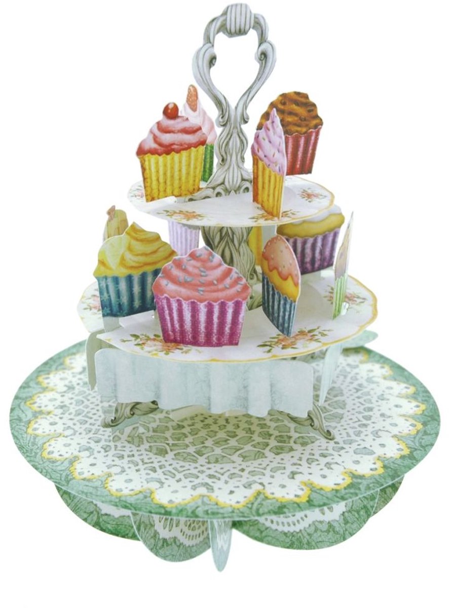 3D Kaart Cup-Cake Tea Time - Santoro London Pirouettes