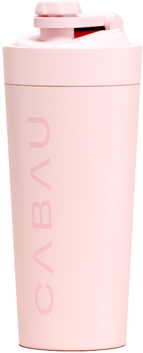 Cabau Bloom Thermos Shaker - Pink - Langdurig koud & warm - 600 ml - Fijne drinktuit en stevige dop - Hoogwaardige RVS Shaker - Dubbelwandig - Thermo Shakebeker