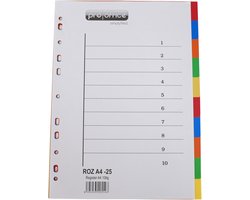 proOFFICE kunststof tabbladen, blanco, A4, 10-delig